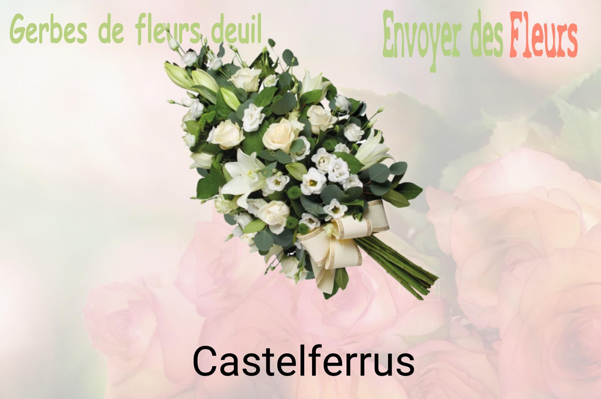 Gerbe de fleurs de deuil livrée à Castelferrus